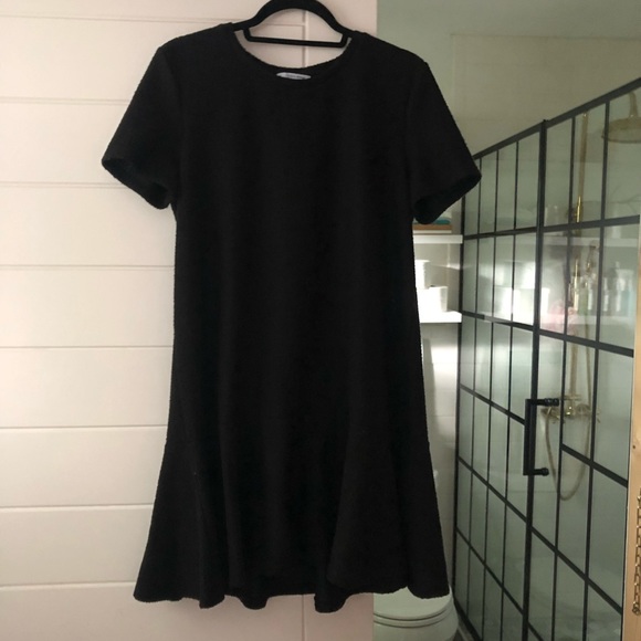NWOT Zara Textured Weave Dress with Ruffle - Picture 2 of 3